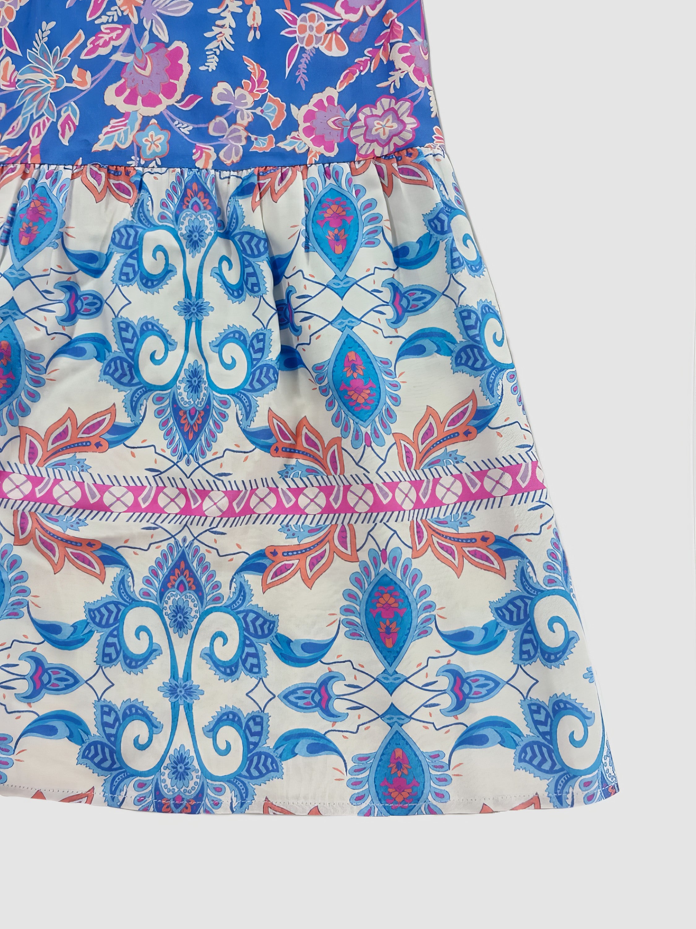 Skirt with a colorful pattern on a white background