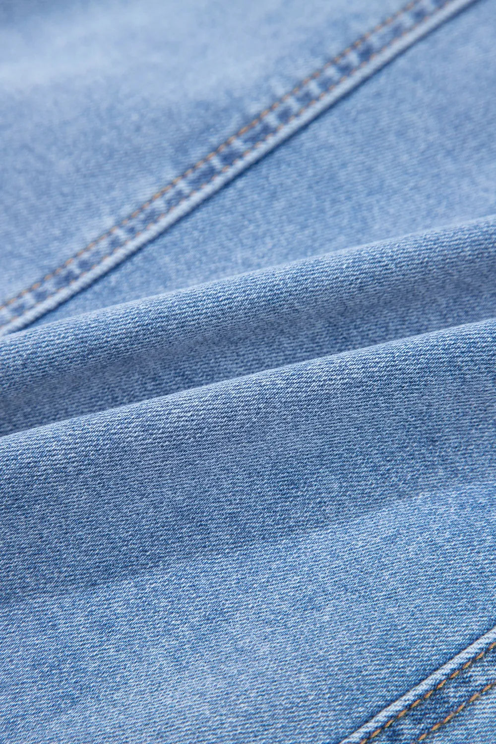 Square Neck Wide Strap Denim Dress.