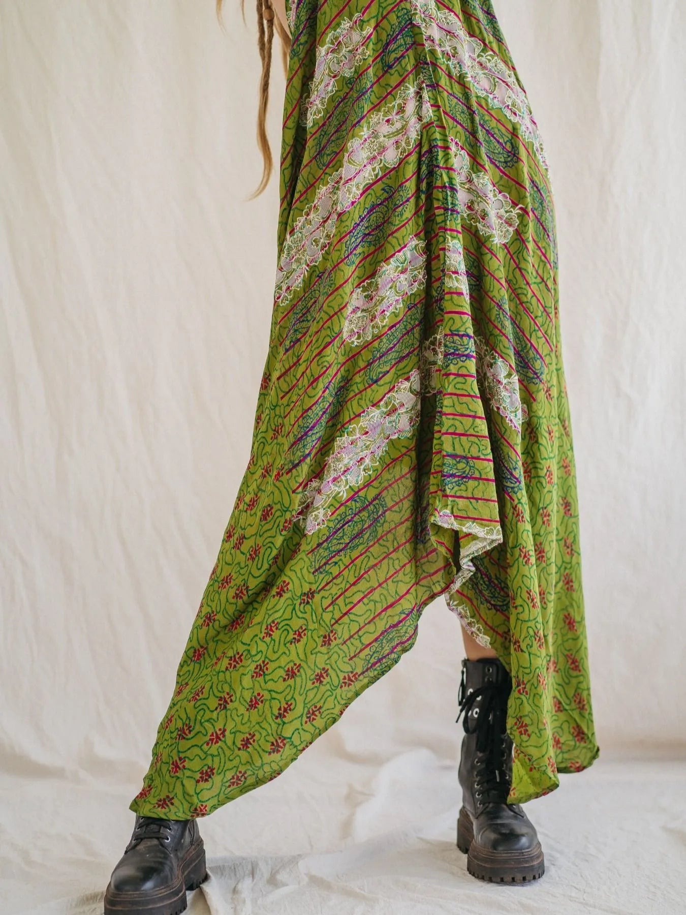 Backless Printed Halter Neck Maxi Dress - Tied.