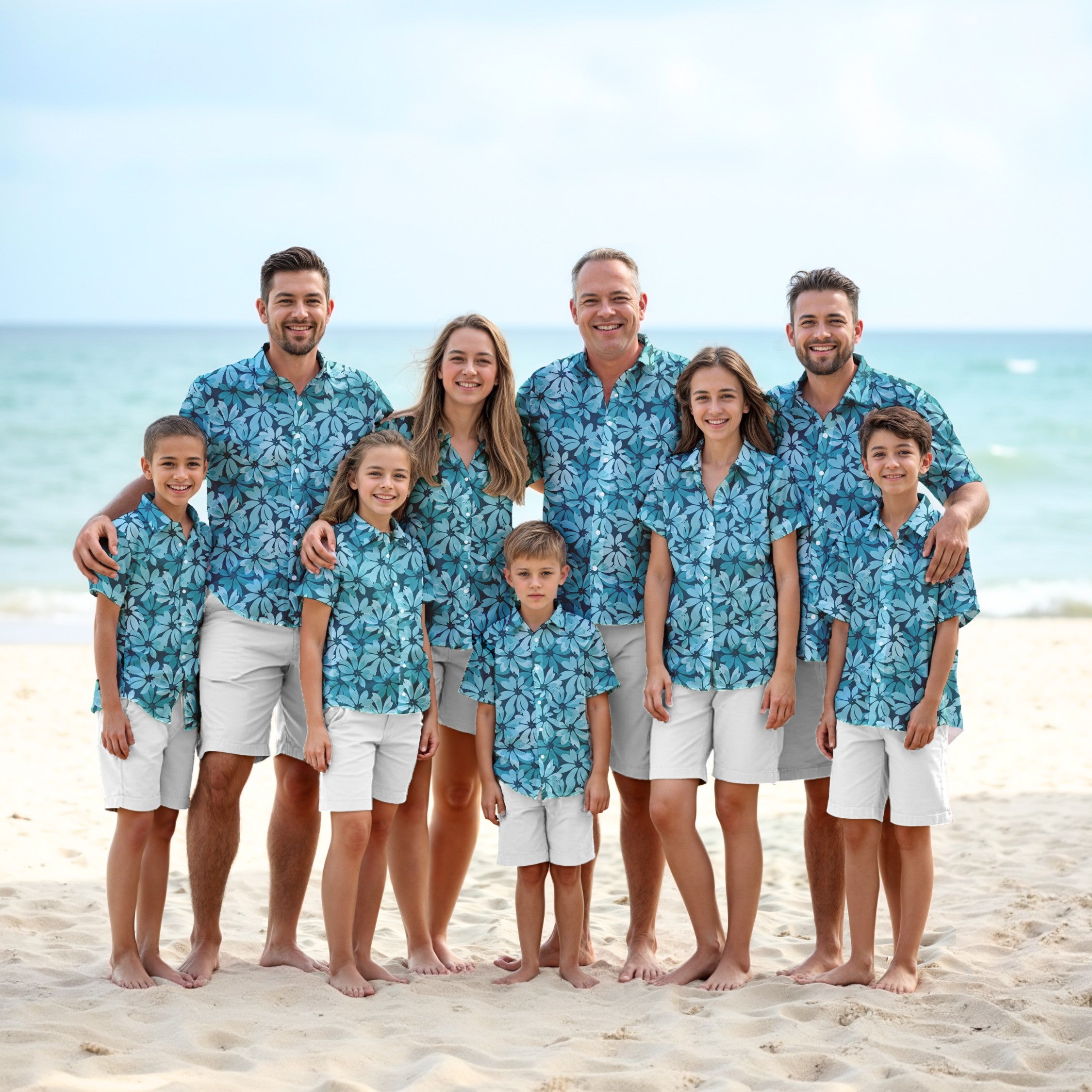 Matching Family Outfits - Tropical Blue Floral I