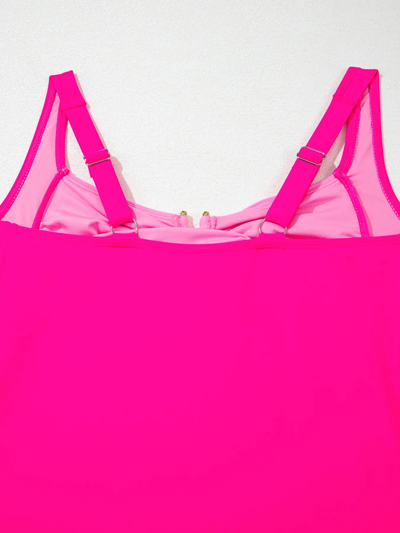 Ruched Tummy Control Tankini 2pcs Swimsuit with Underwire.