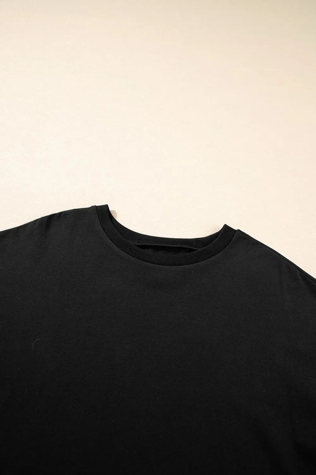 Loose Half Sleeve Hi Low Hem T Shirt