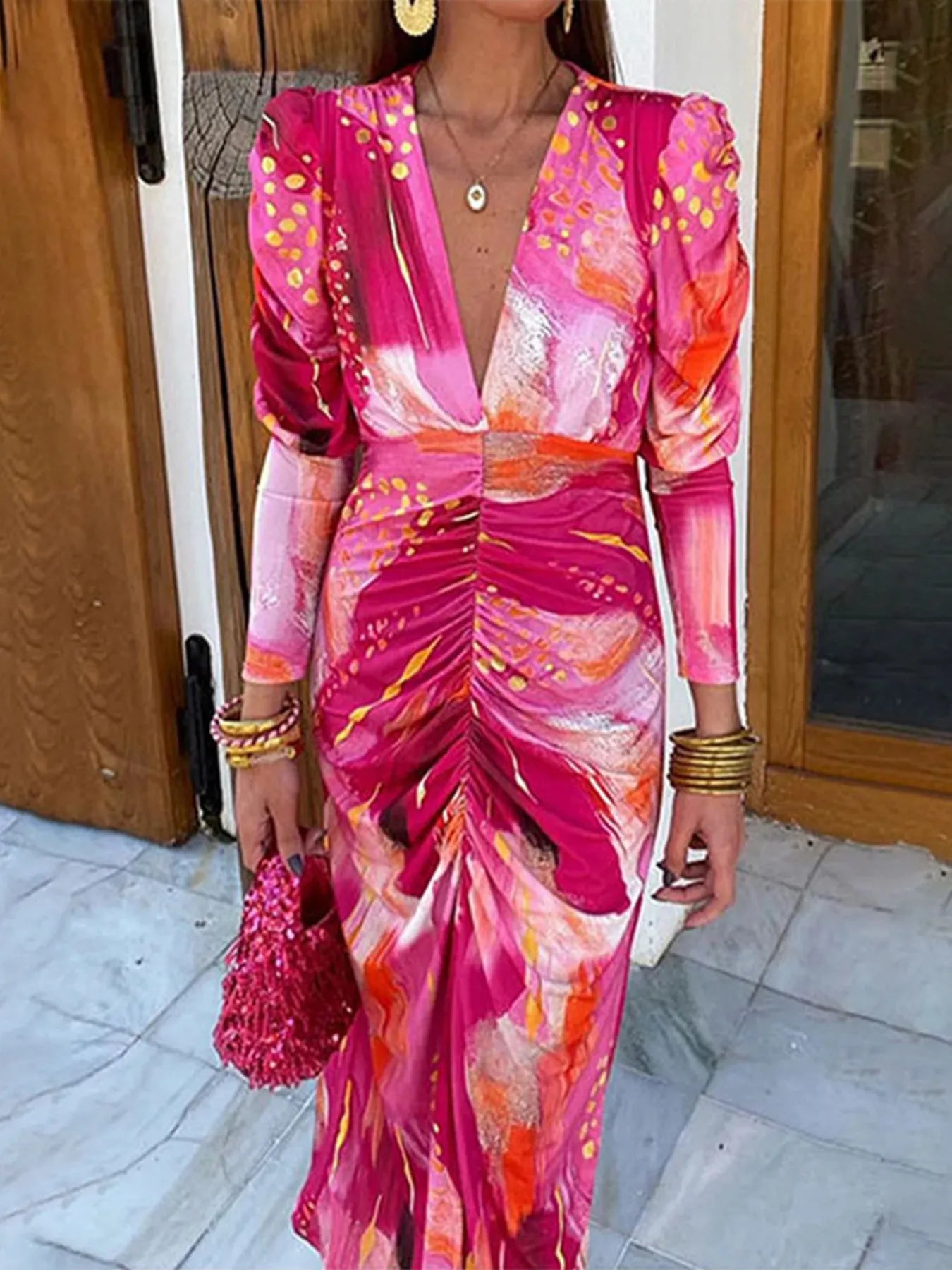 Ruched Halter Neck Bodycon Mini Dress - Tied & Asymmetrical.