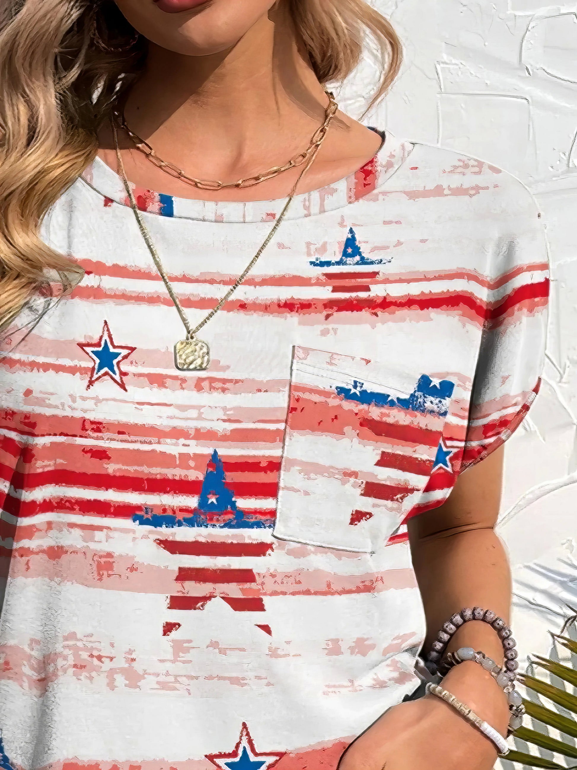 Printed Round Neck Short Sleeve T-Shirt