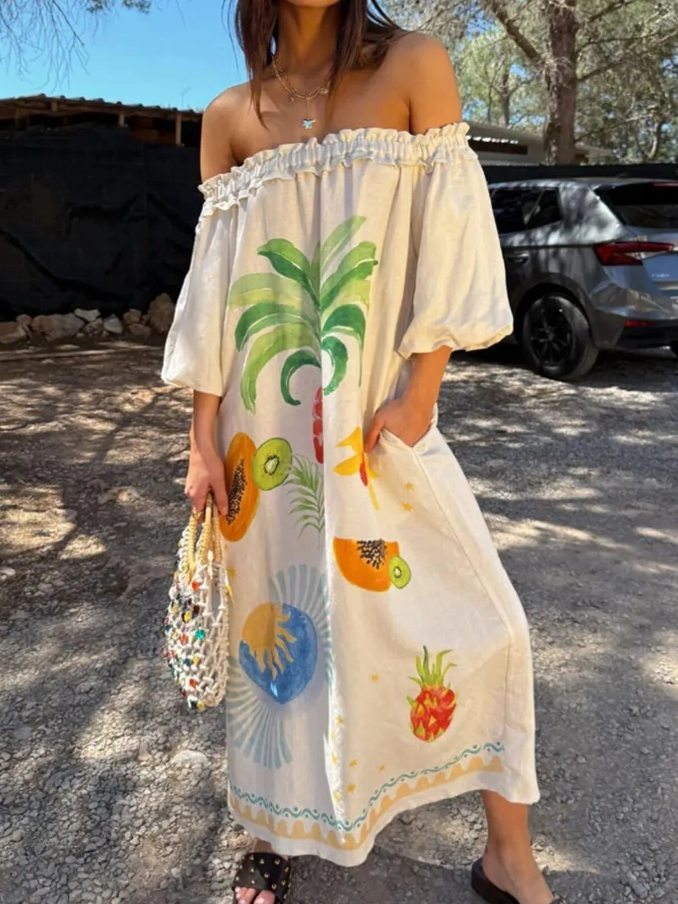 Frill Sleeveless Drop Waist Mini Dress with Mesh and Tiered Skirt.