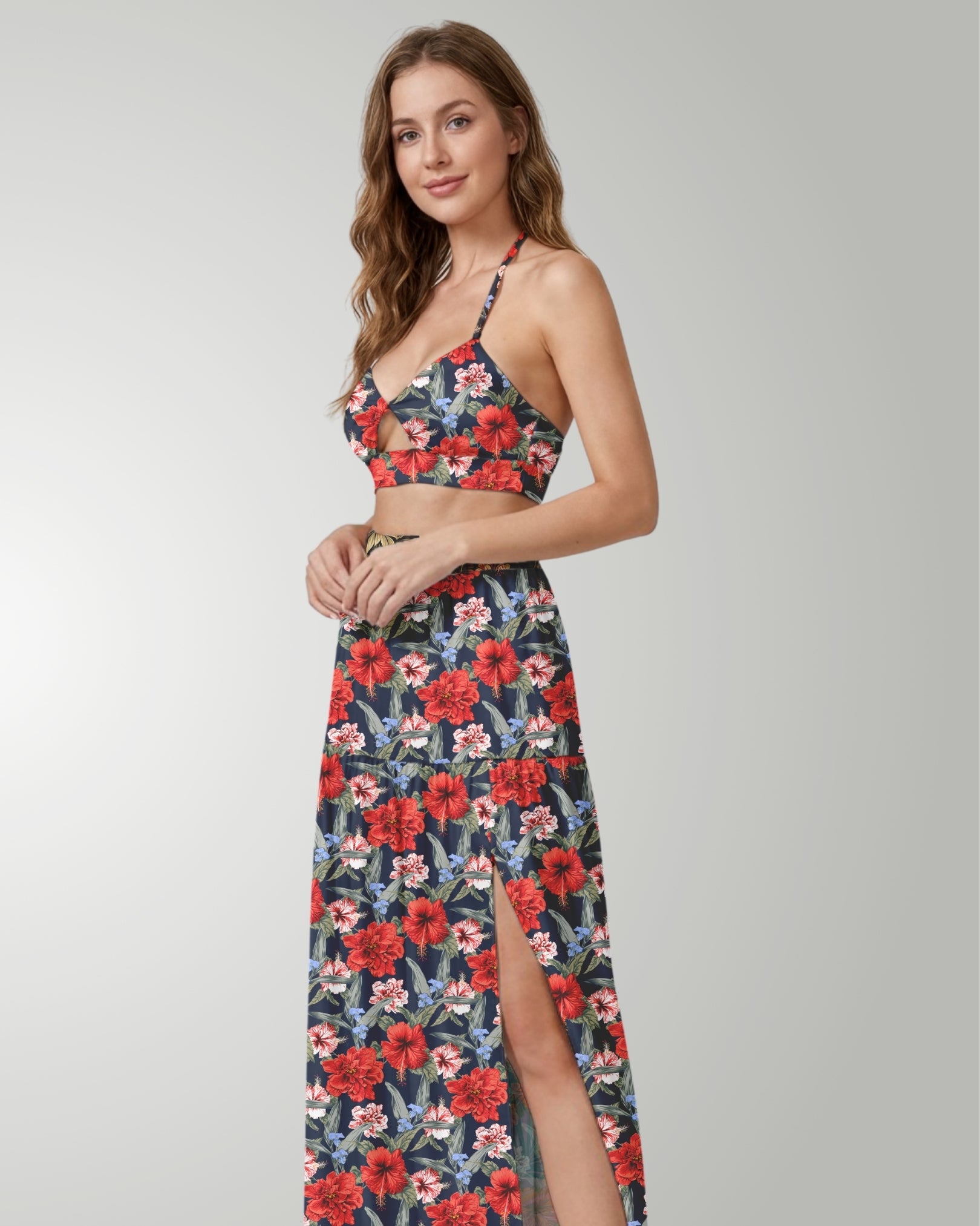 Two-Piece Skirt Set - Luau Serenade