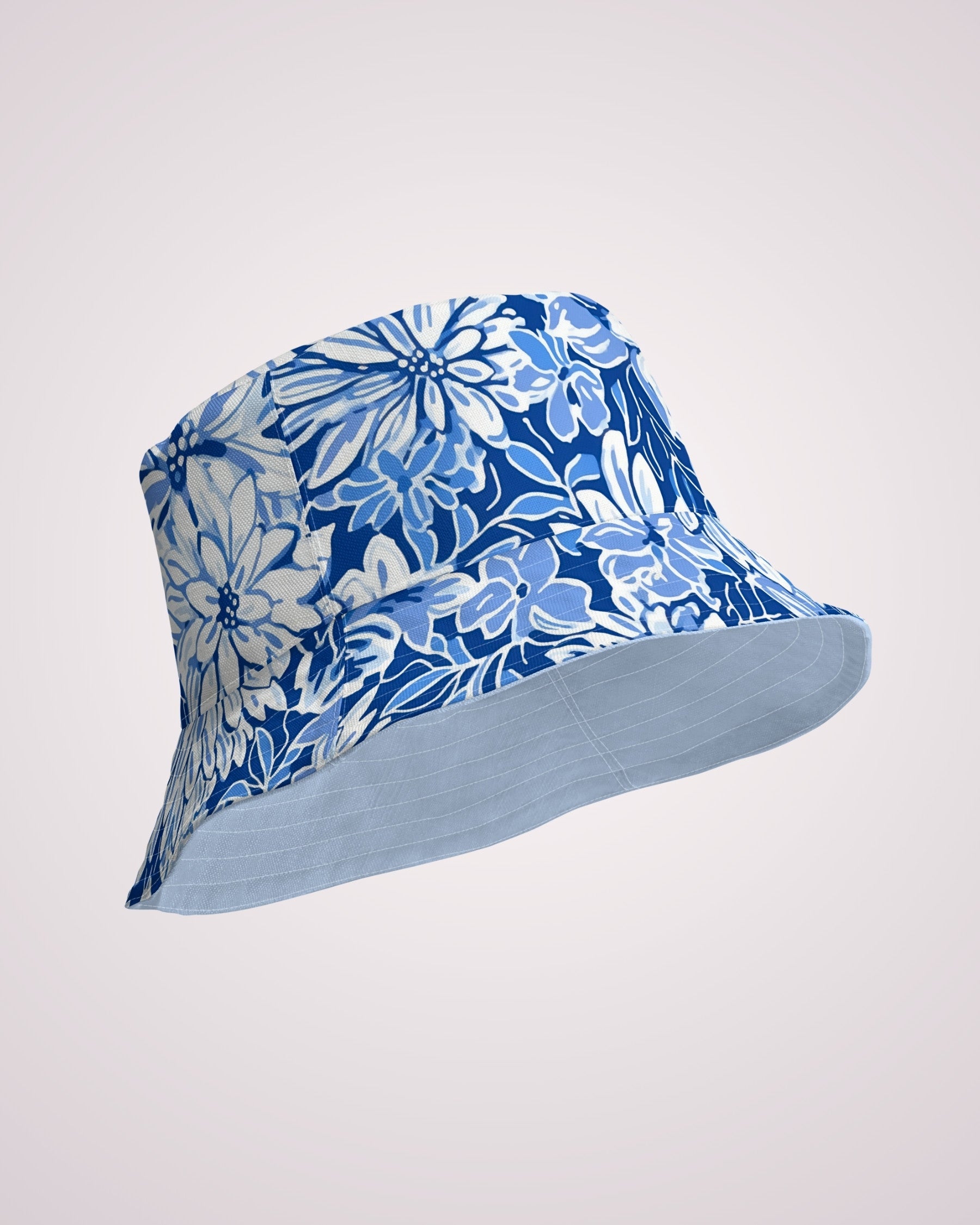 Reversible Bucket Hat - Blue Floral V