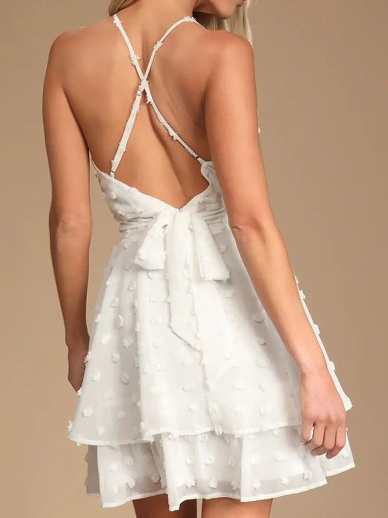 Tassel Floral Print Cami Dress - Ruched.