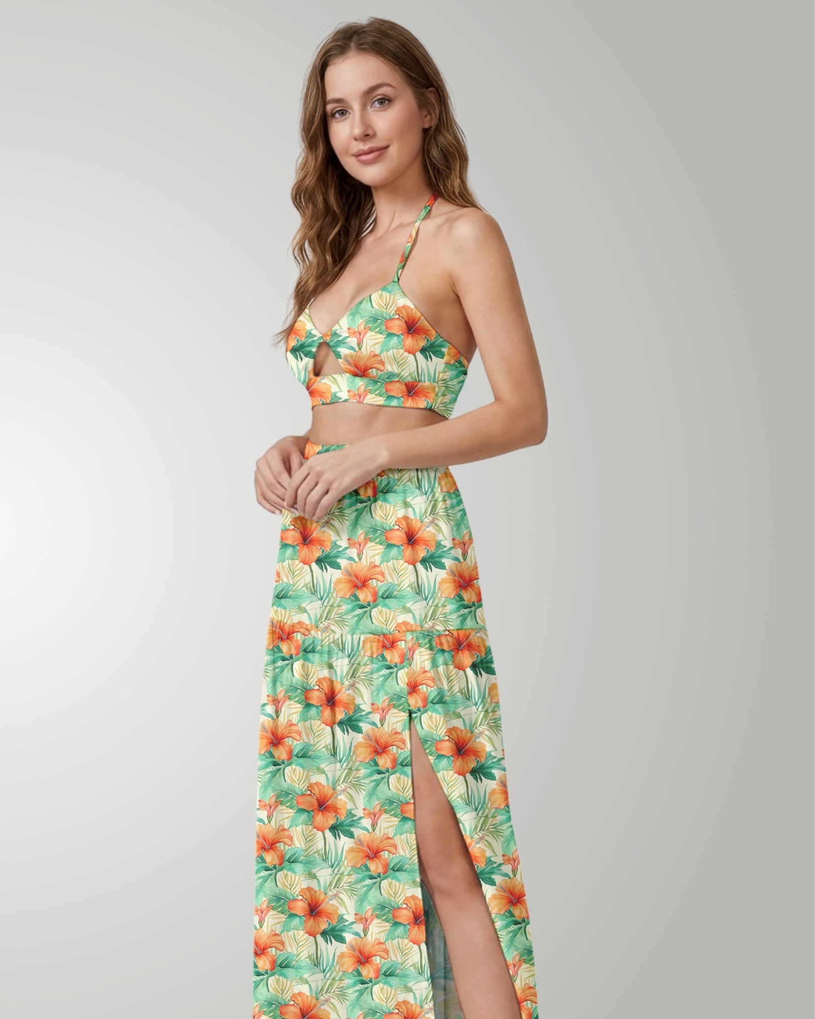 Two-Piece Skirt Set - Sunrise Lagoon