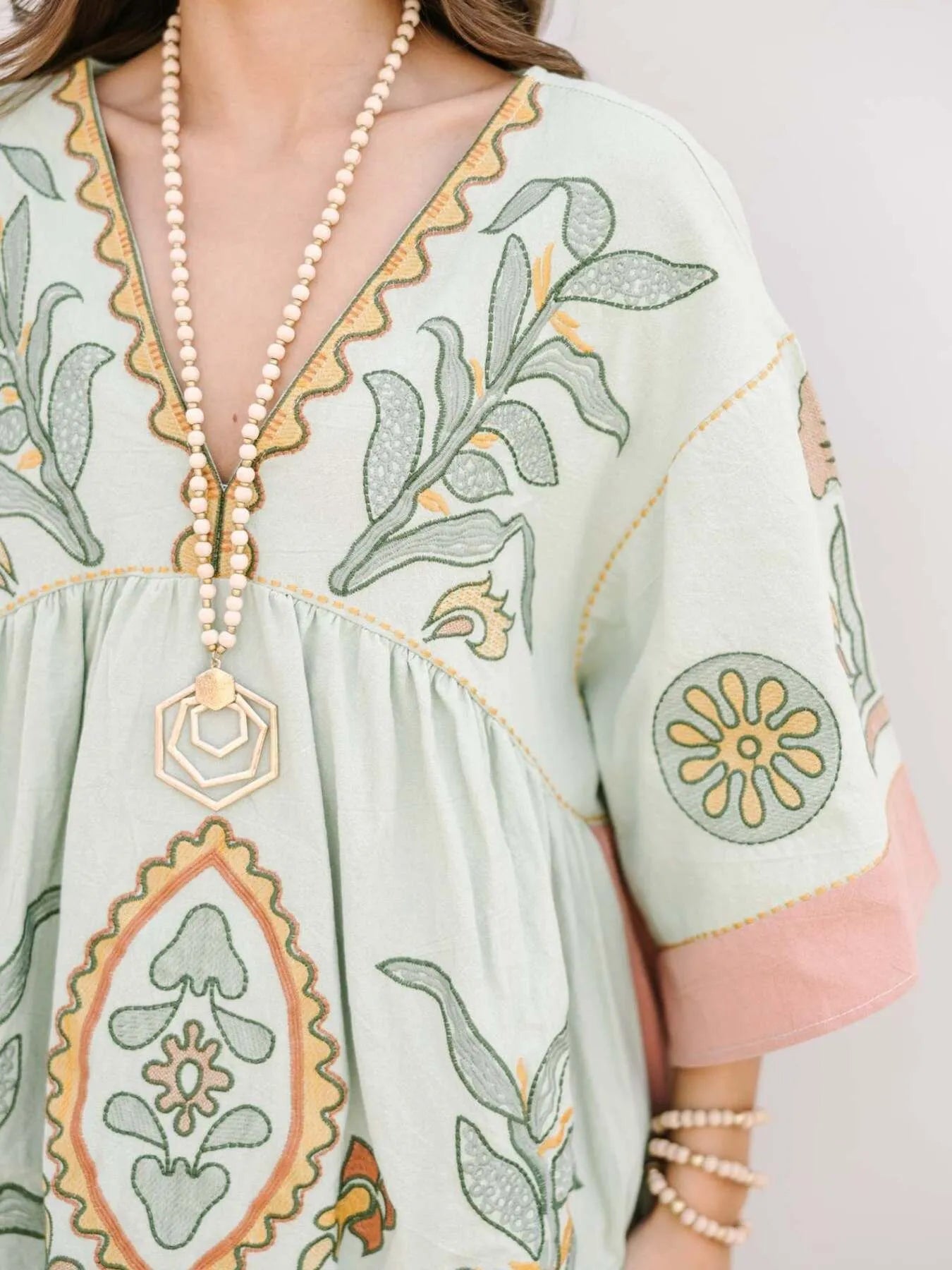 Printed V-Neck Maxi Cami Dress - Basic.