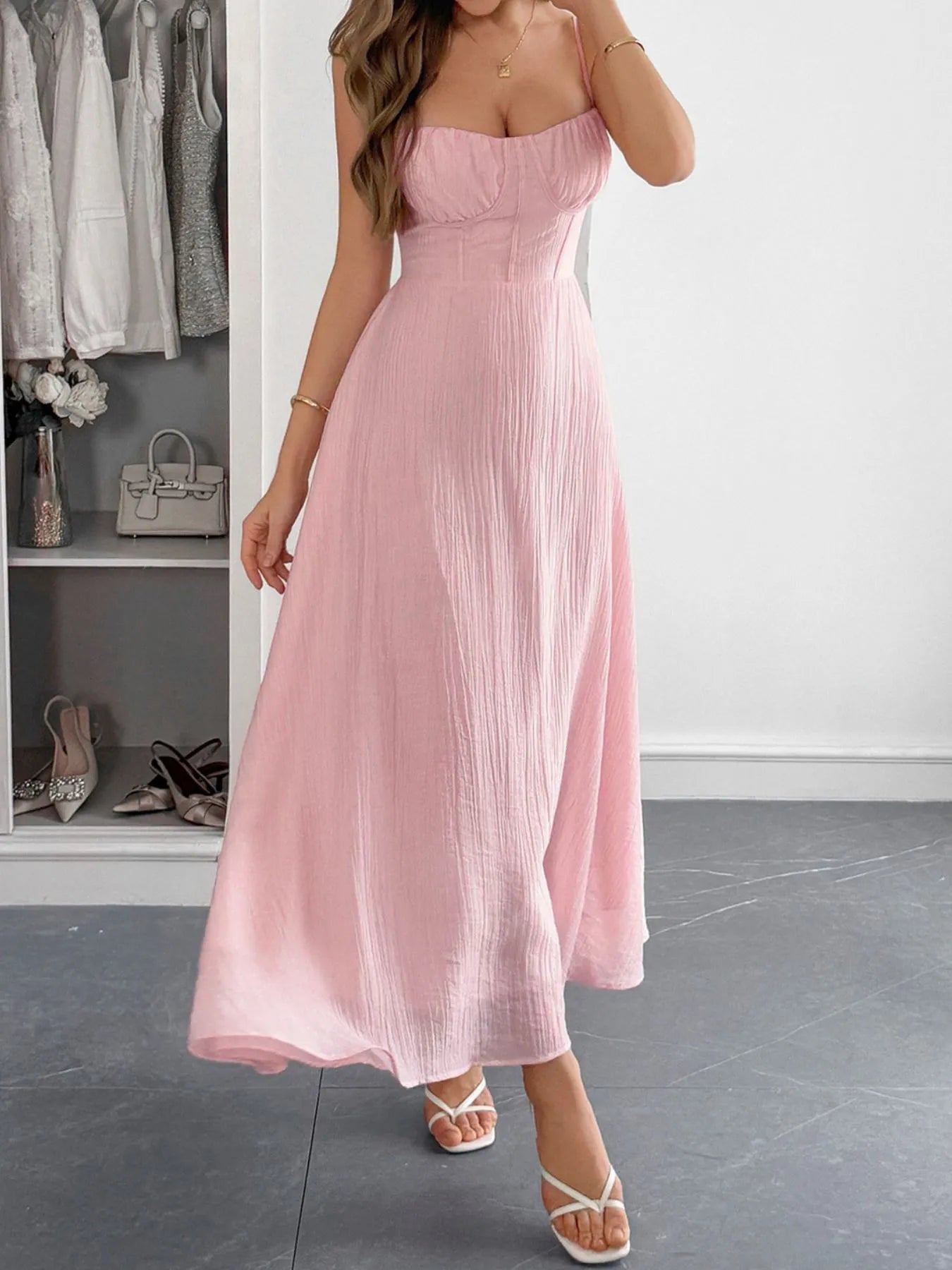 Tie Front Floral Print Maxi Dress.