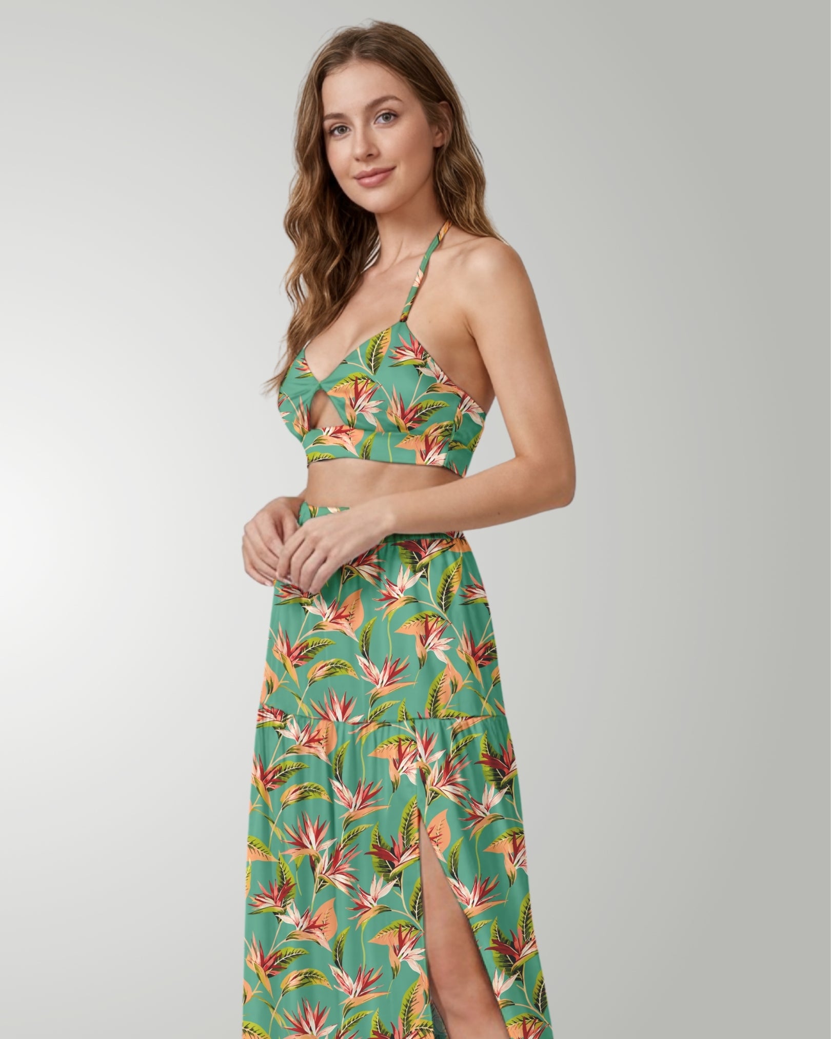 Two-Piece Skirt Set - Tropical Melody