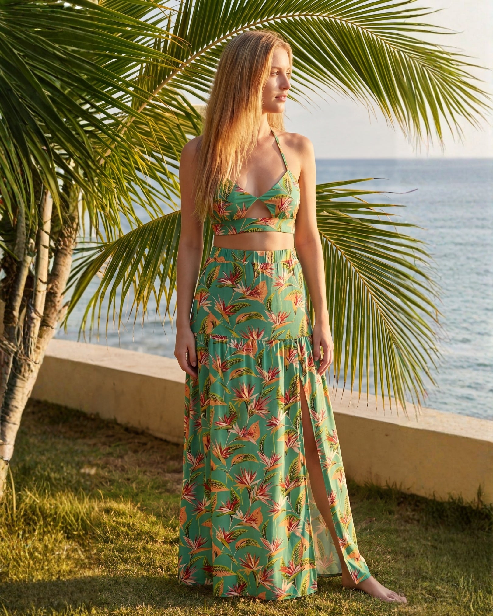 Two-Piece Skirt Set - Tropical Melody