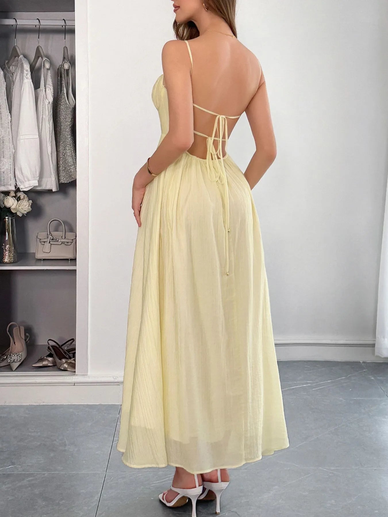 Tie Front Floral Print Maxi Dress.