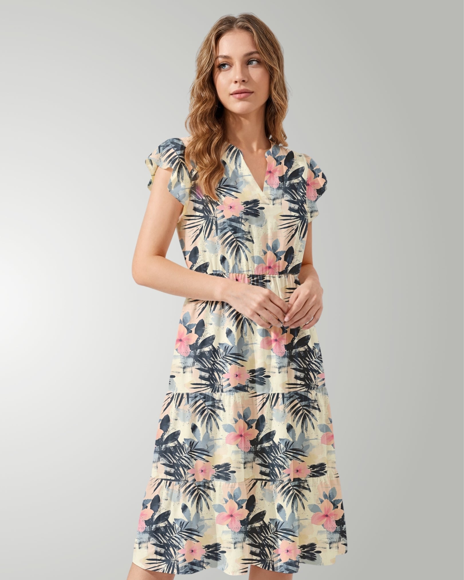 Tiered Midi Dress - Coastal Dreams