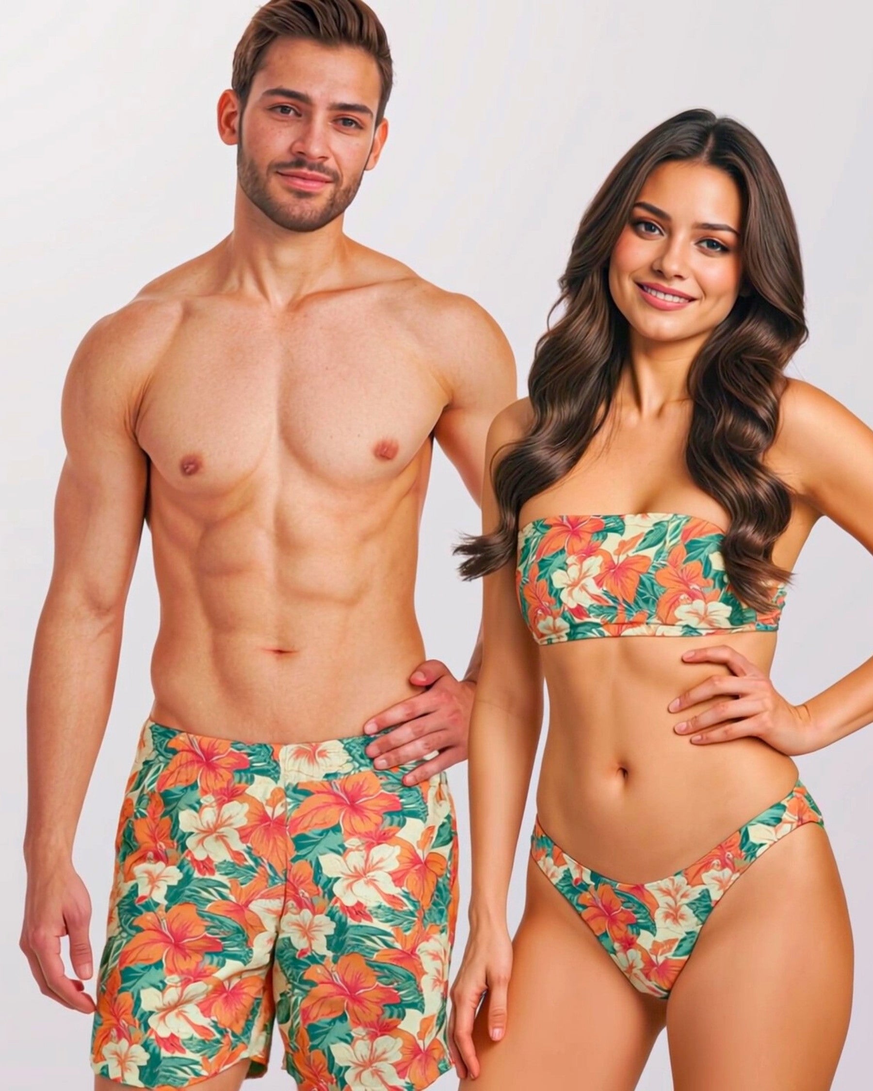 Couples Matching Swimsuits - Tropical Hawaiian II