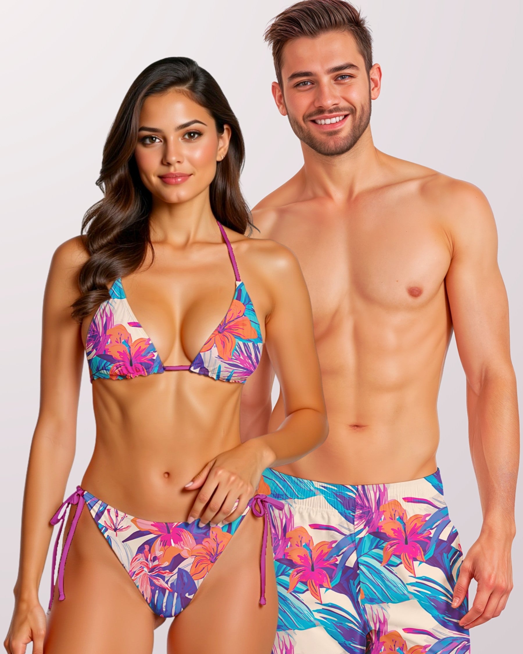 Couples Matching Swimsuits - Hawaiian Tropix VIII