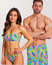Couples Matching Swimsuits - Colorful Abstract IX