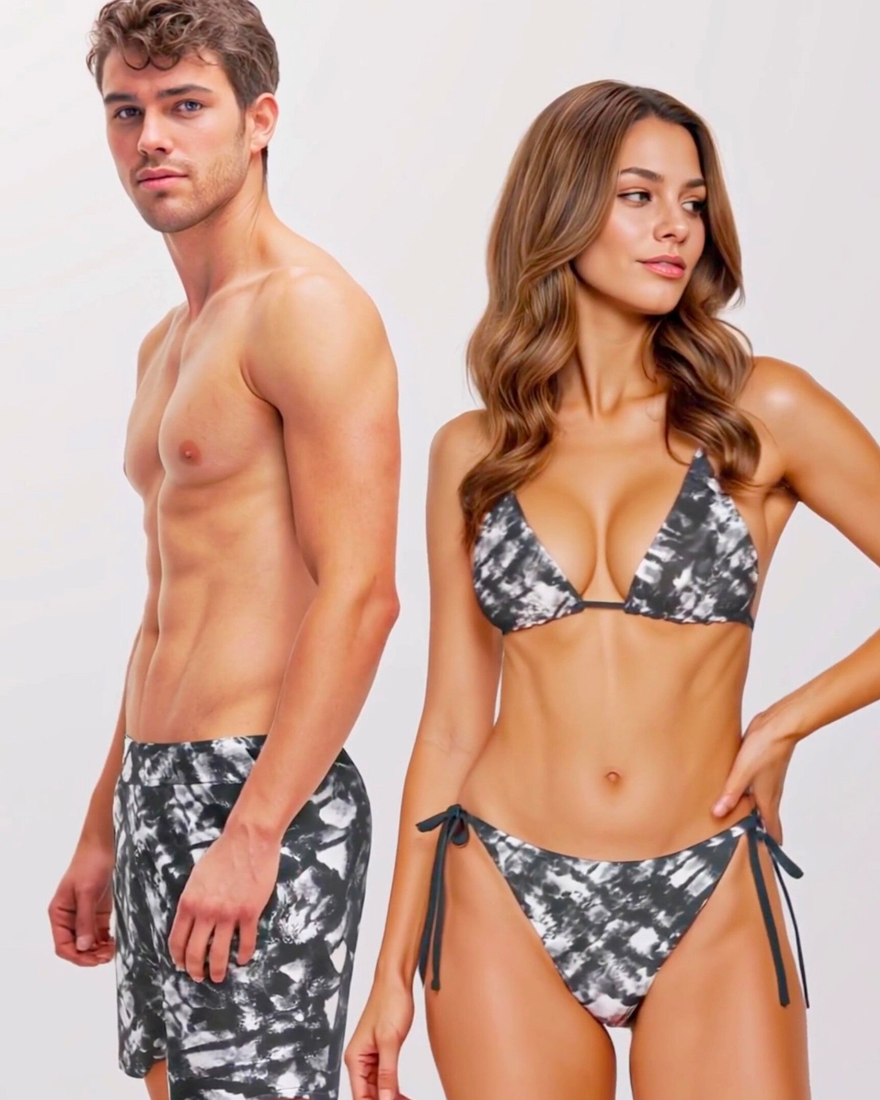 Couples Matching Swimsuits - Grunge I
