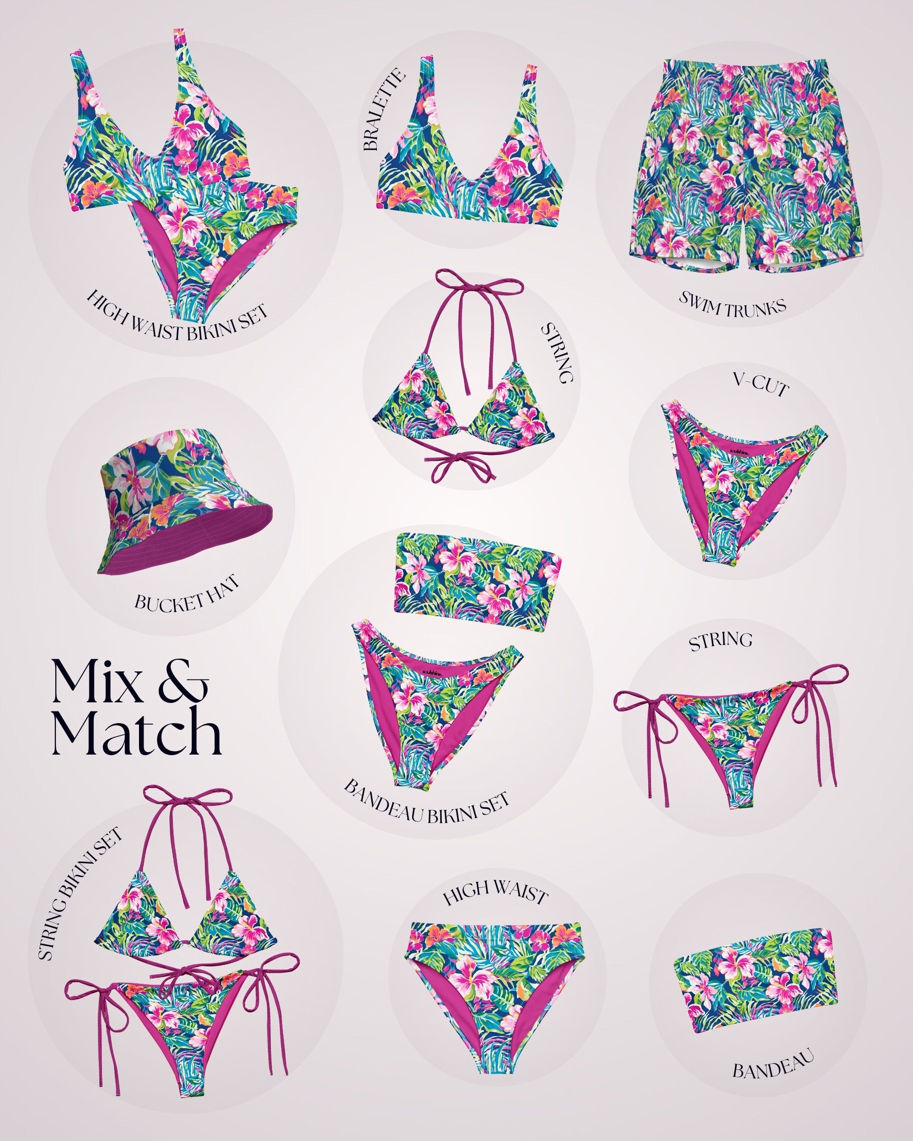 Couples Matching Swimsuits - Tropical XIX