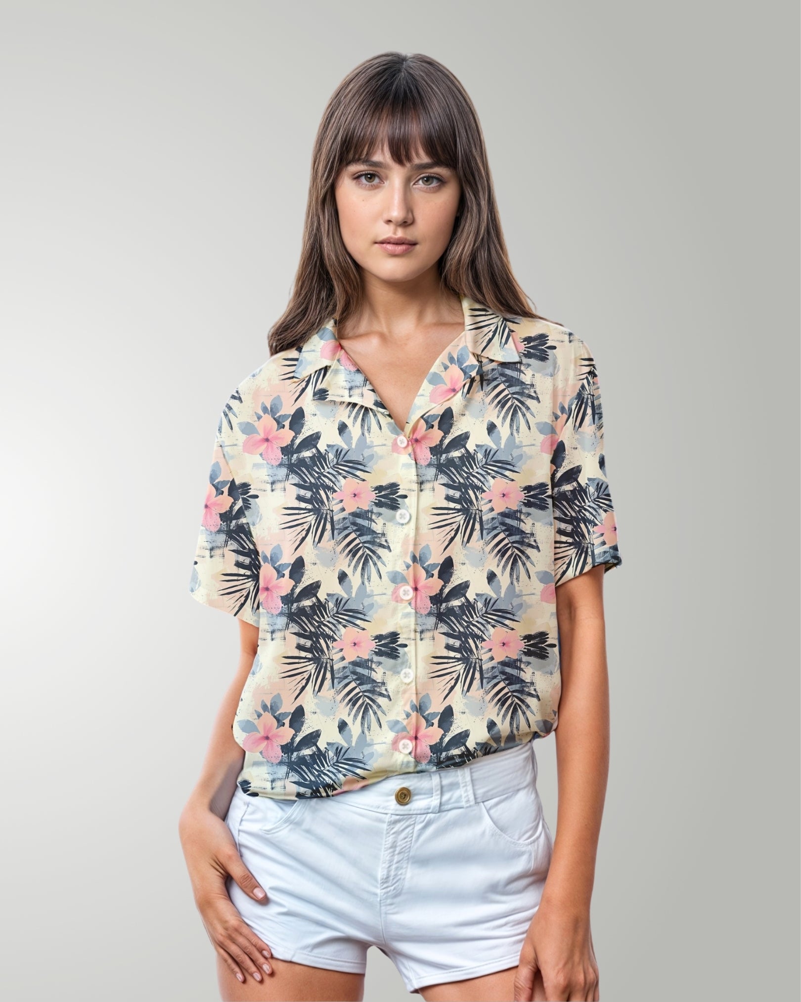 Womens Hawaiian Shirt - Coastal Dreams