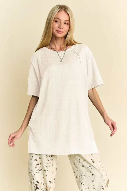 Short Sleeve Side Slit T-Shirt with Pockets