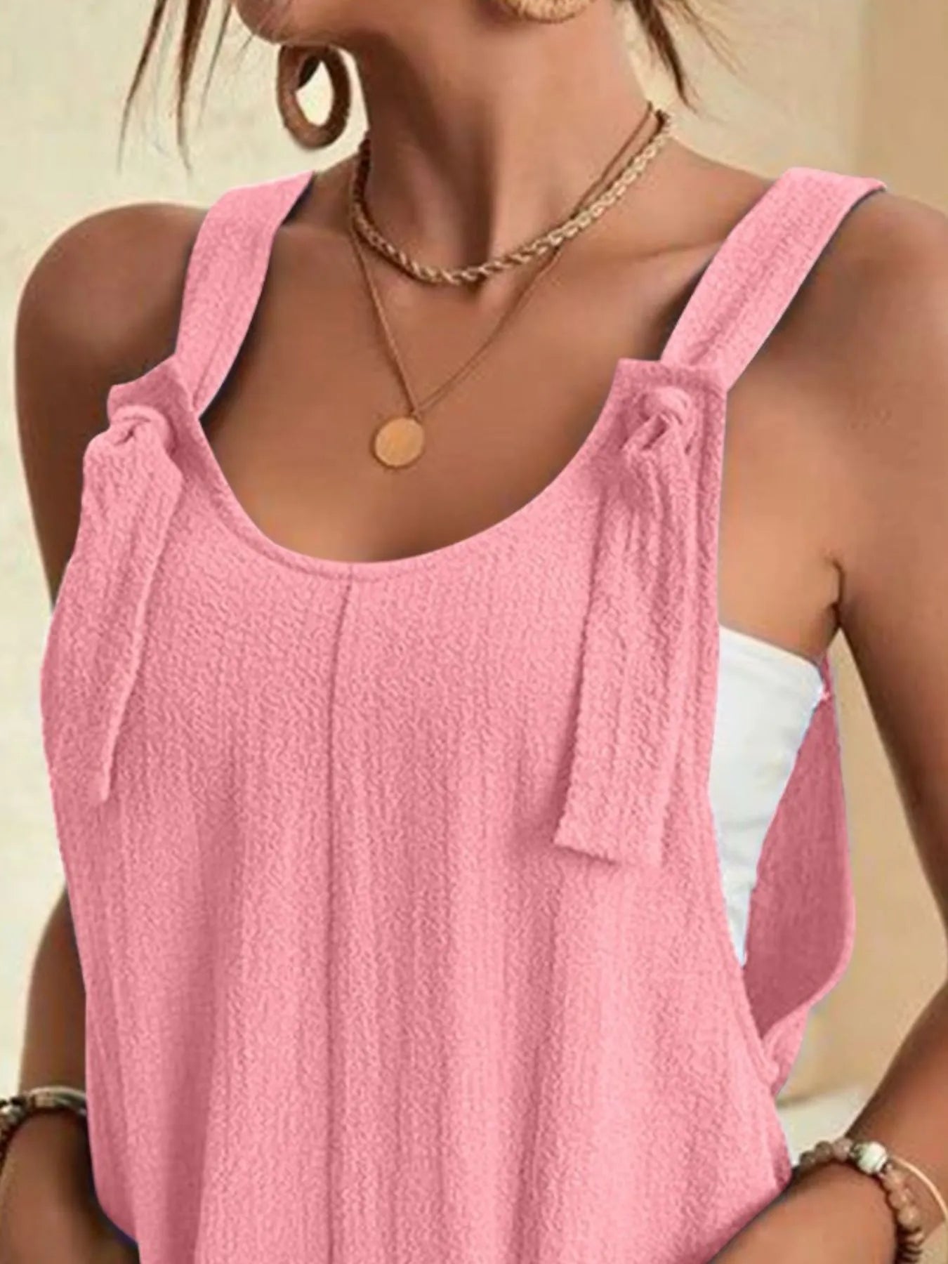 Plus Size Knot Strap Romper with Pockets.