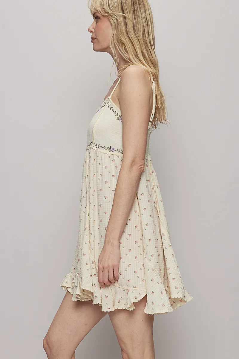 Ruffled Hem Halter Neck Mini Dress - Backless.