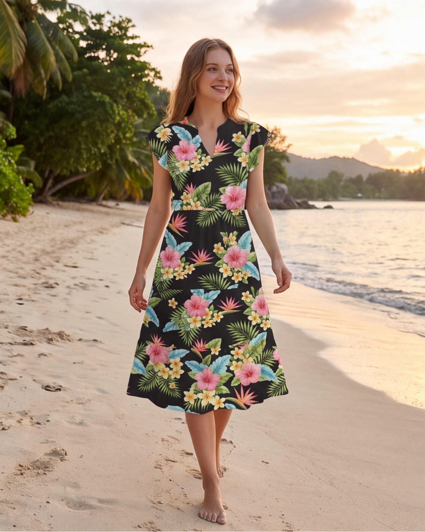 Tiered Midi Dress - Lost in Paradise