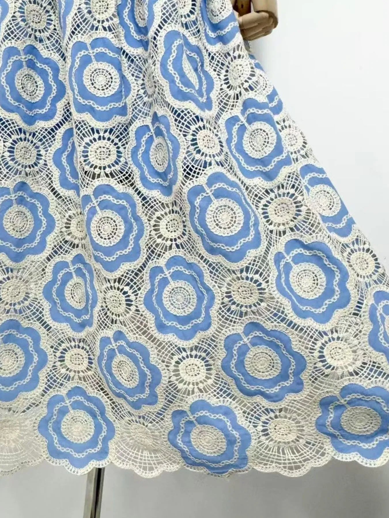 Plus Size Lace Up Halter Neck Denim Dress - Backless.