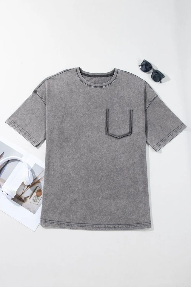 Mineral Wash Half Sleeve Vintage T Shirt