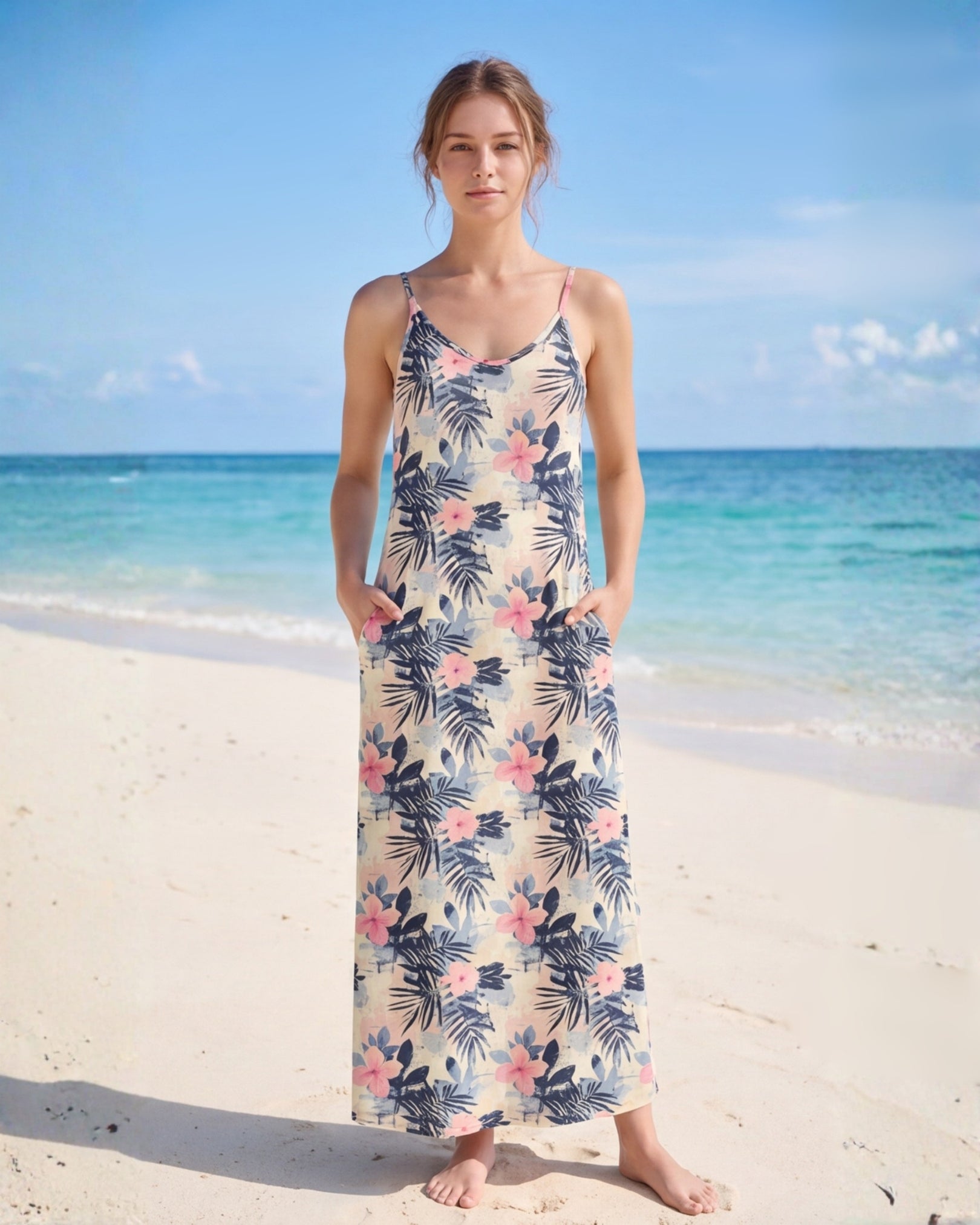 Maxi Slip Dress - Coastal Dreams
