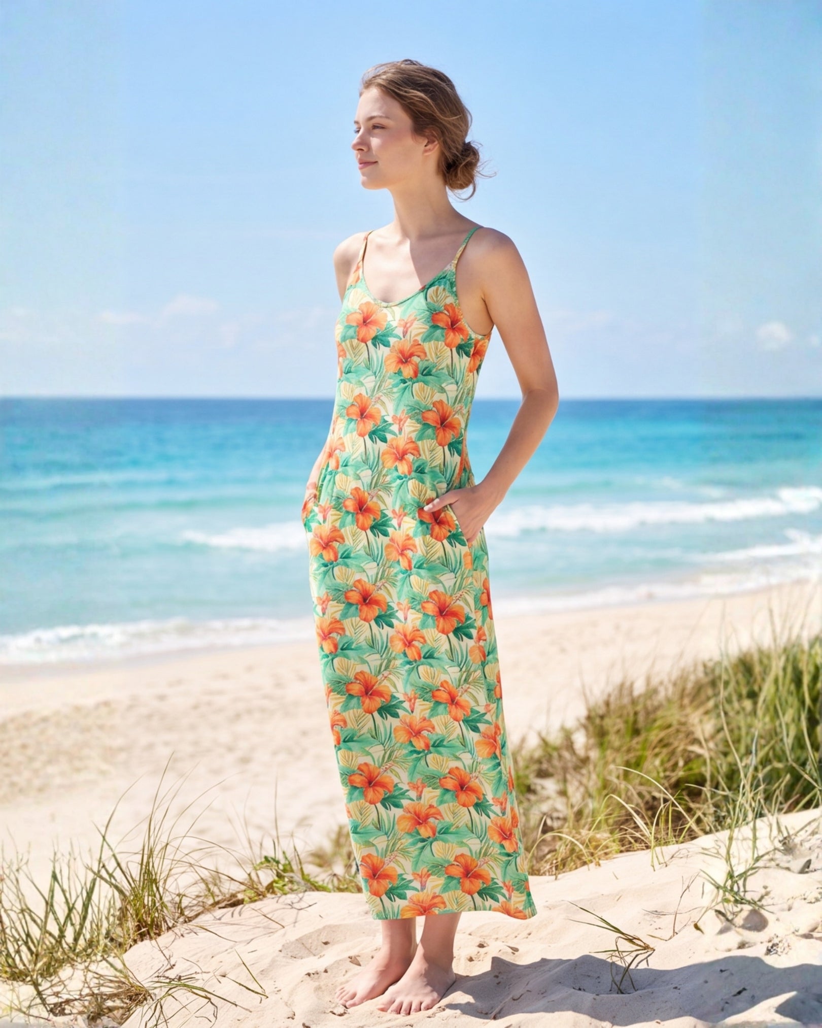 Maxi Slip Dress - Sunrise Lagoon