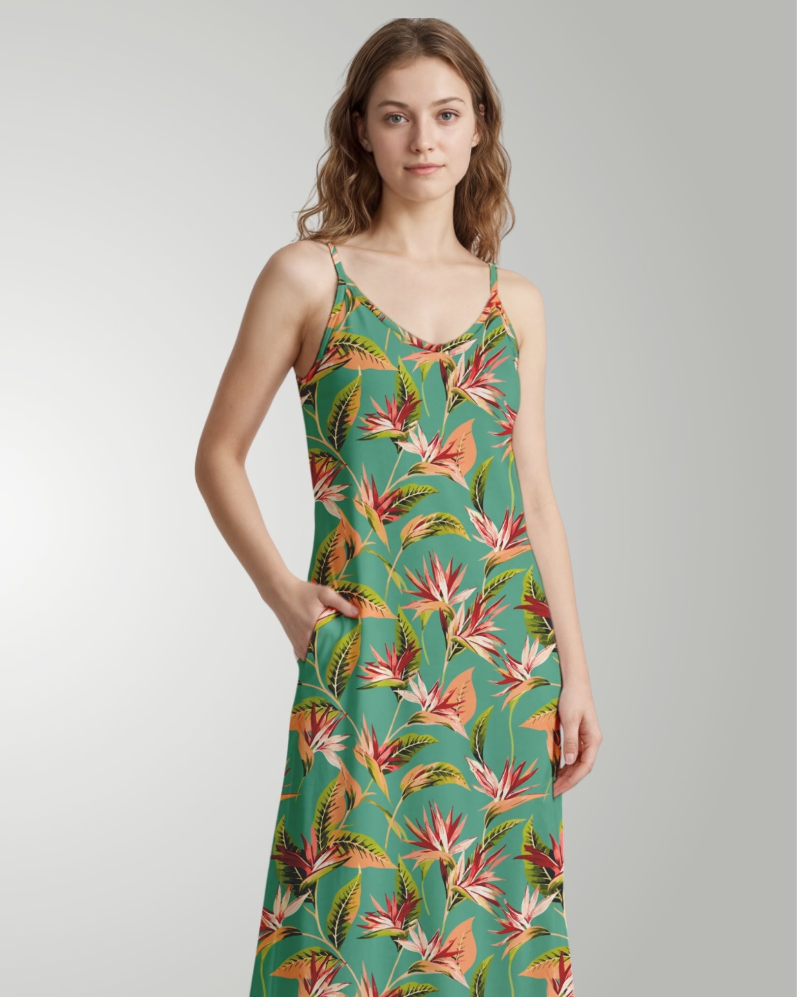 Maxi Slip Dress - Tropical Melody