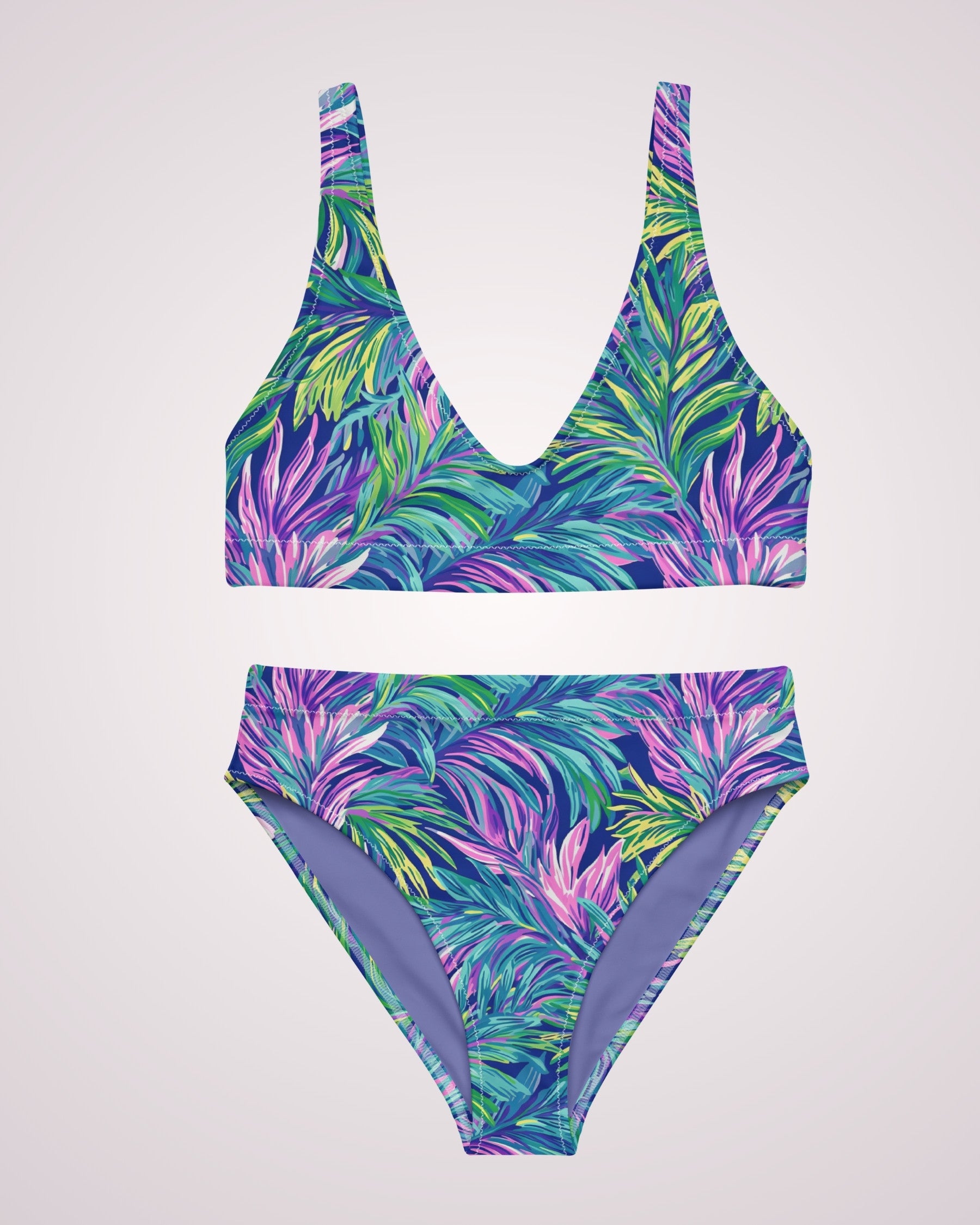 High Waist Bikini - Tropical Palms IV