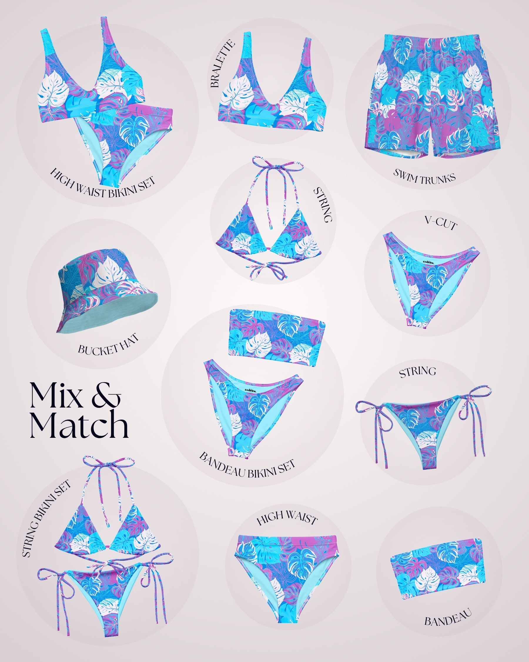 Couples Matching Swimsuits - Tropical IIB
