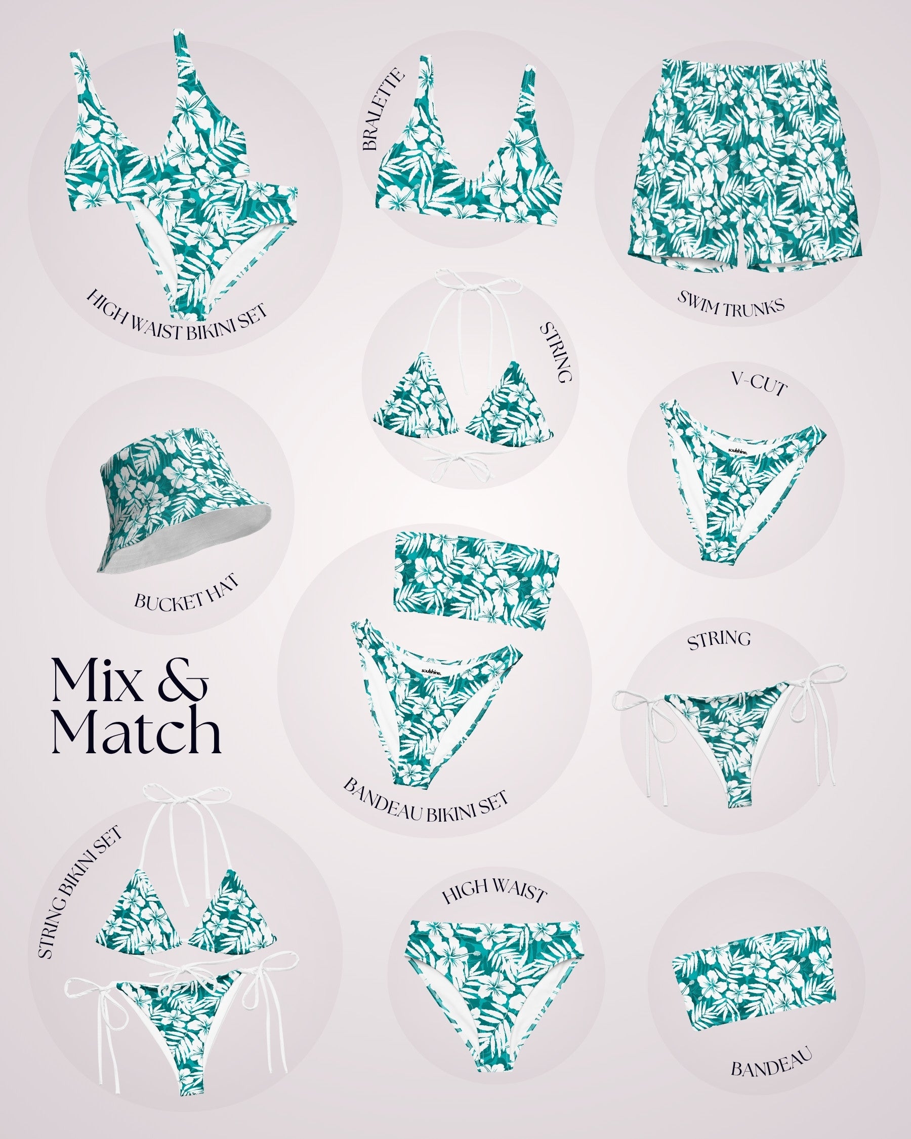 Couples Matching Swimsuits - Hawaiian Tropix II