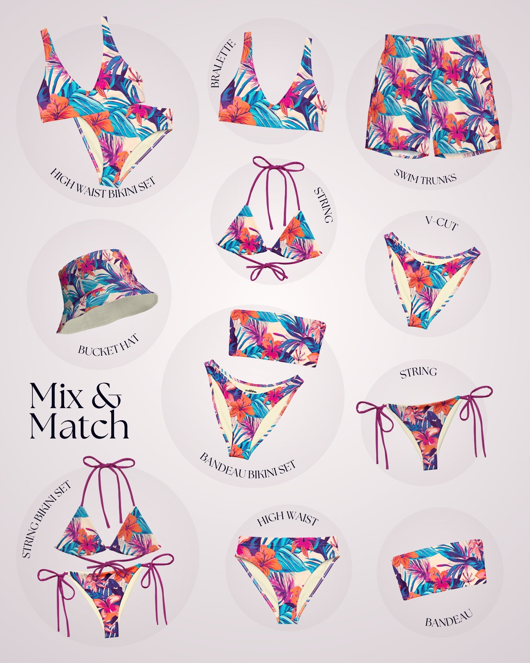 Couples Matching Swimsuits - Hawaiian Tropix VIII