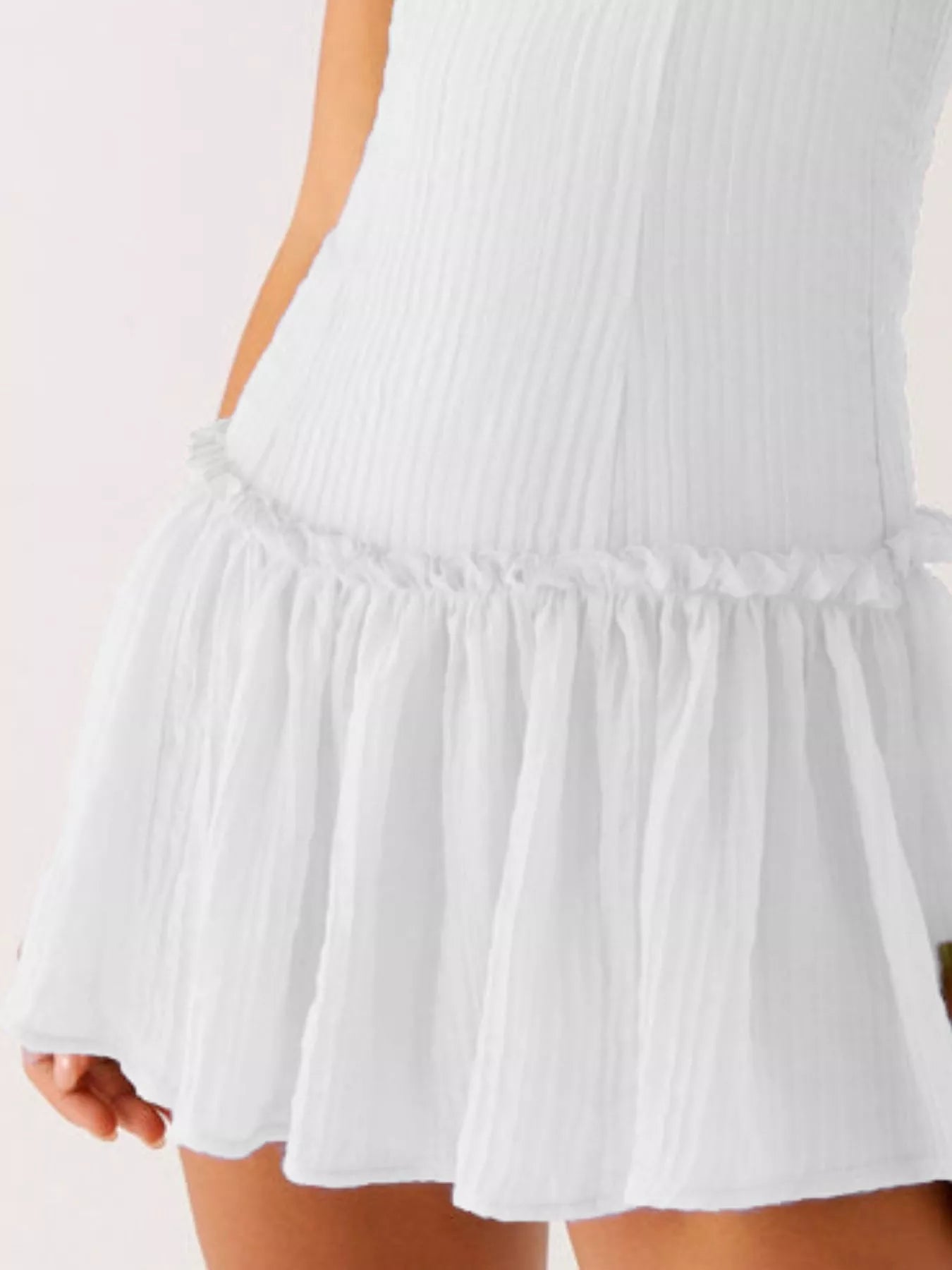 Ruffle Sleeve V-Neck Tiered Midi Dress - Smocked.