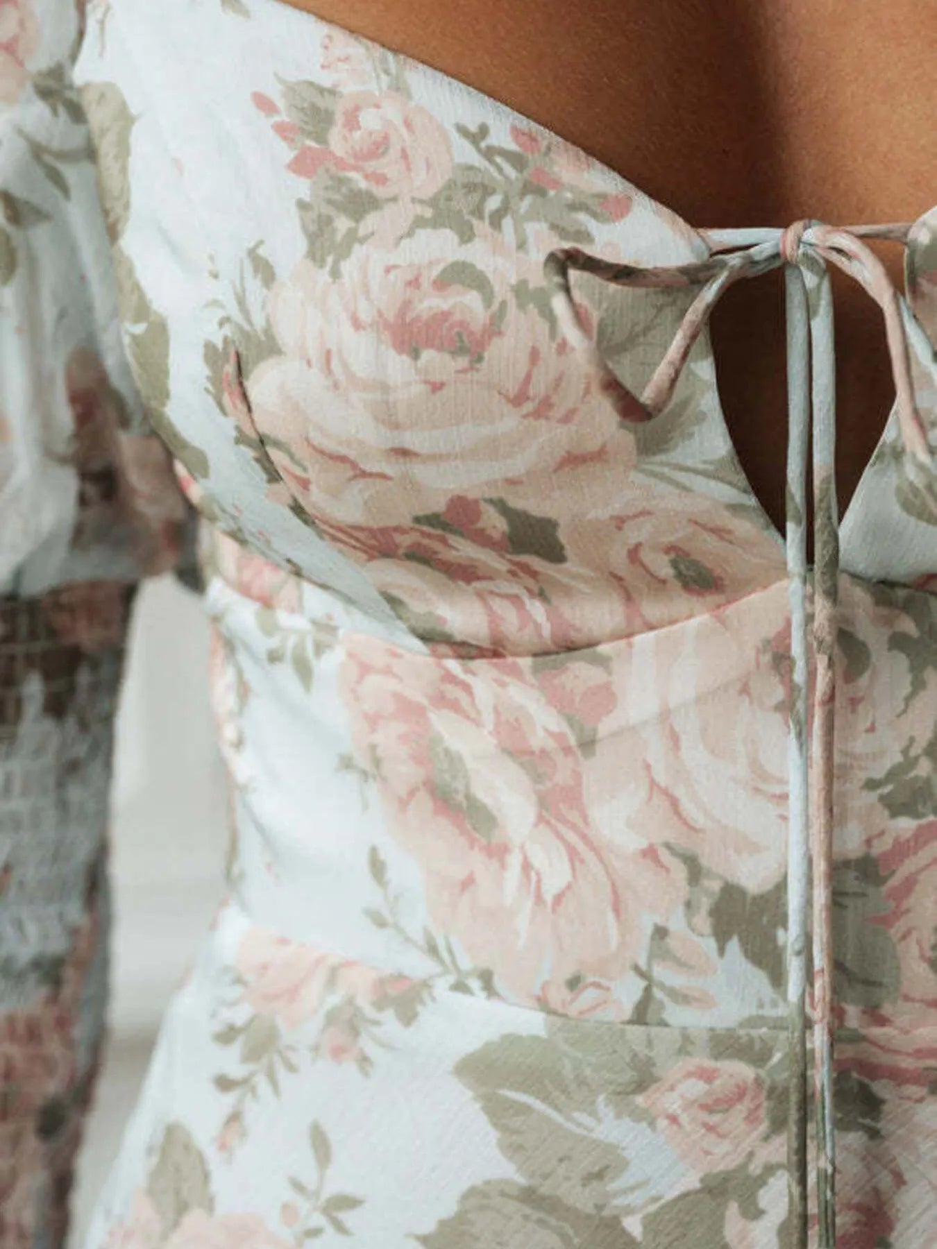 Floral Print Tie Waist Short Sleeve Dress - Buttoned & Tied.