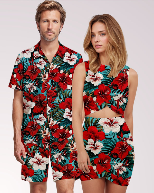 Couples Matching Outfits - Hawaiian Hibiscus II