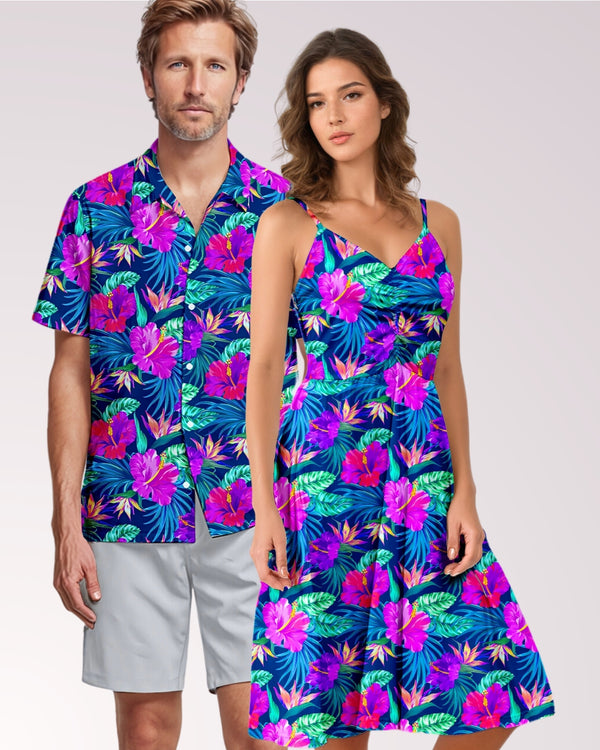 Couples Matching Outfits - Hawaiian Floral IV0