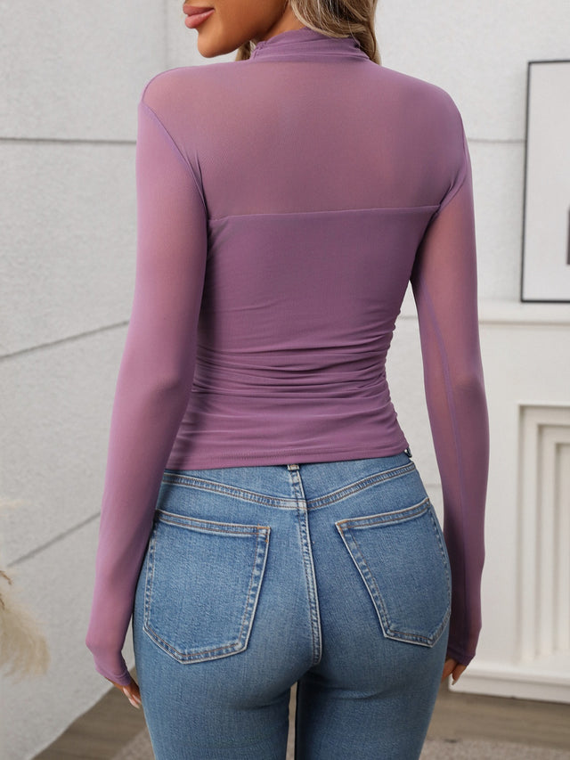 Mock Neck Long Sleeve Top