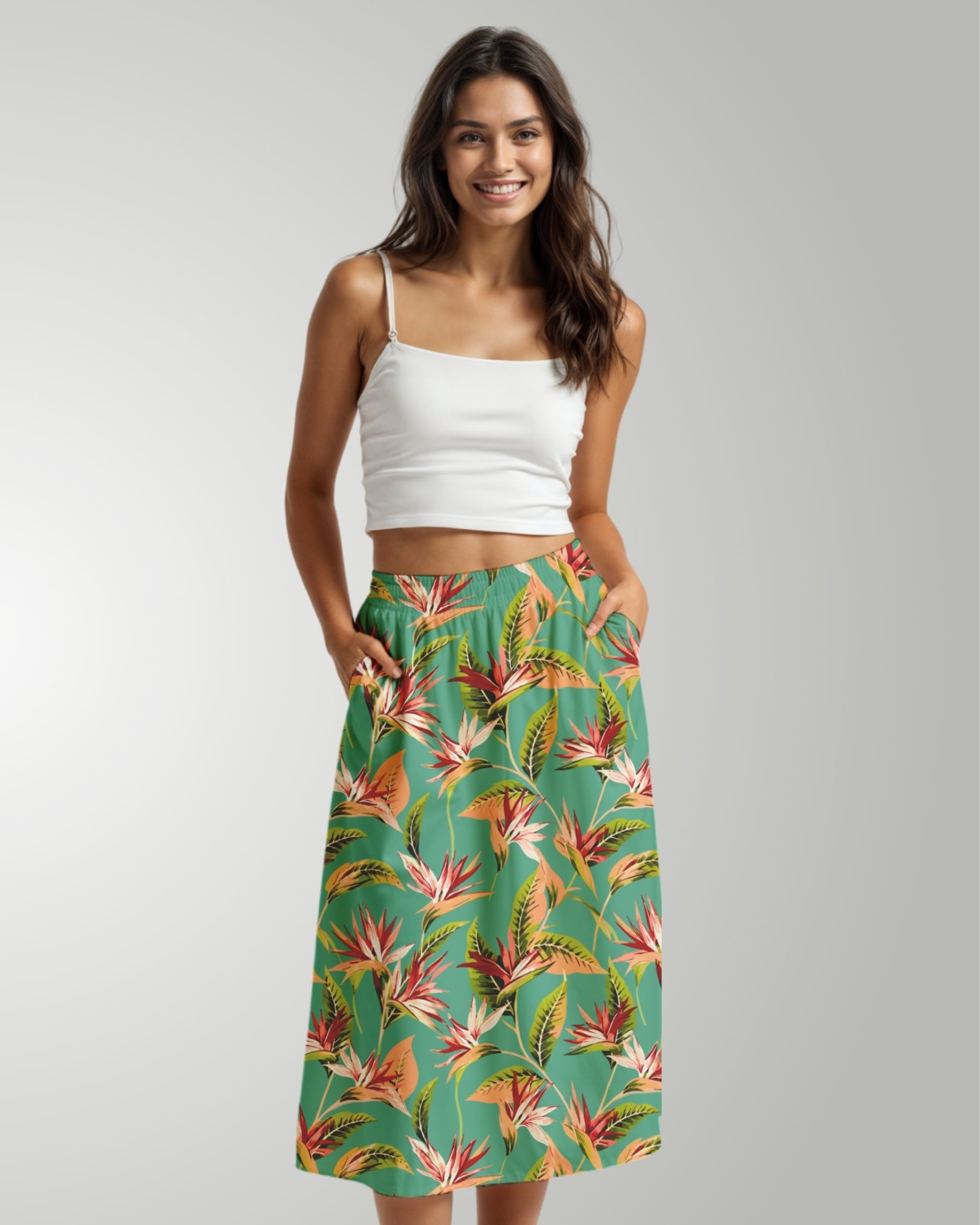 Midi Skirt - Tropical Melody