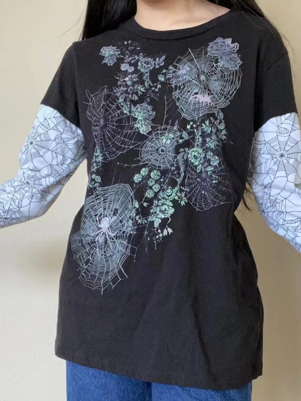Graphic Round Neck Long Sleeve T-Shirt