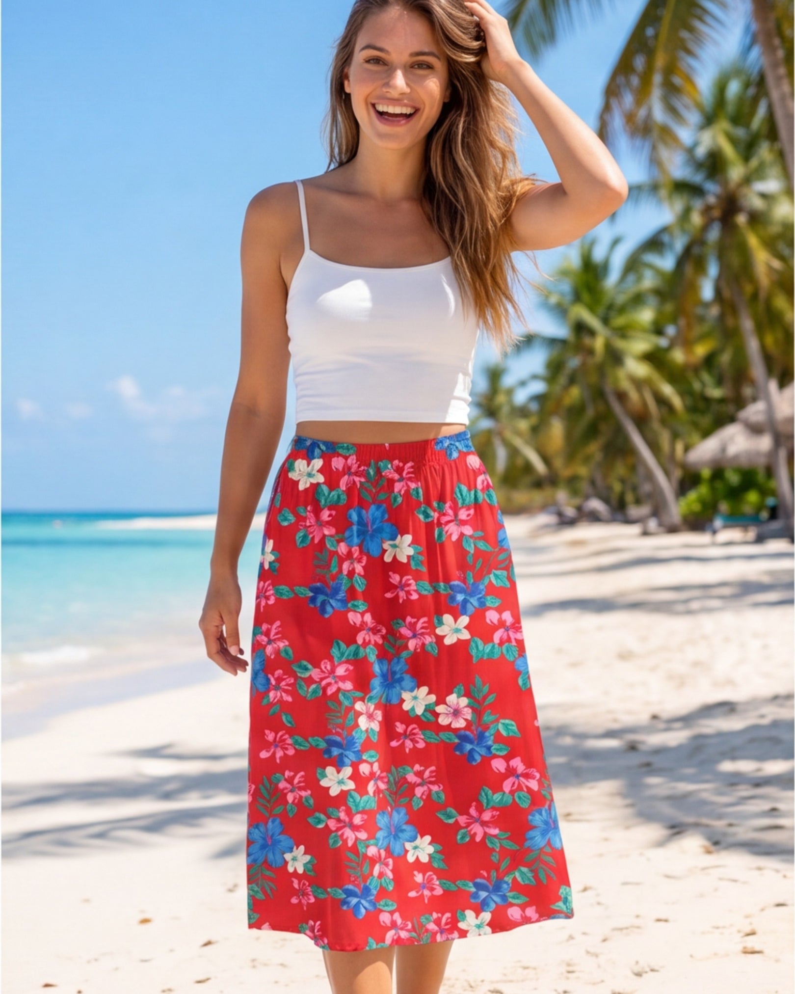 Midi Skirt - Island Florals