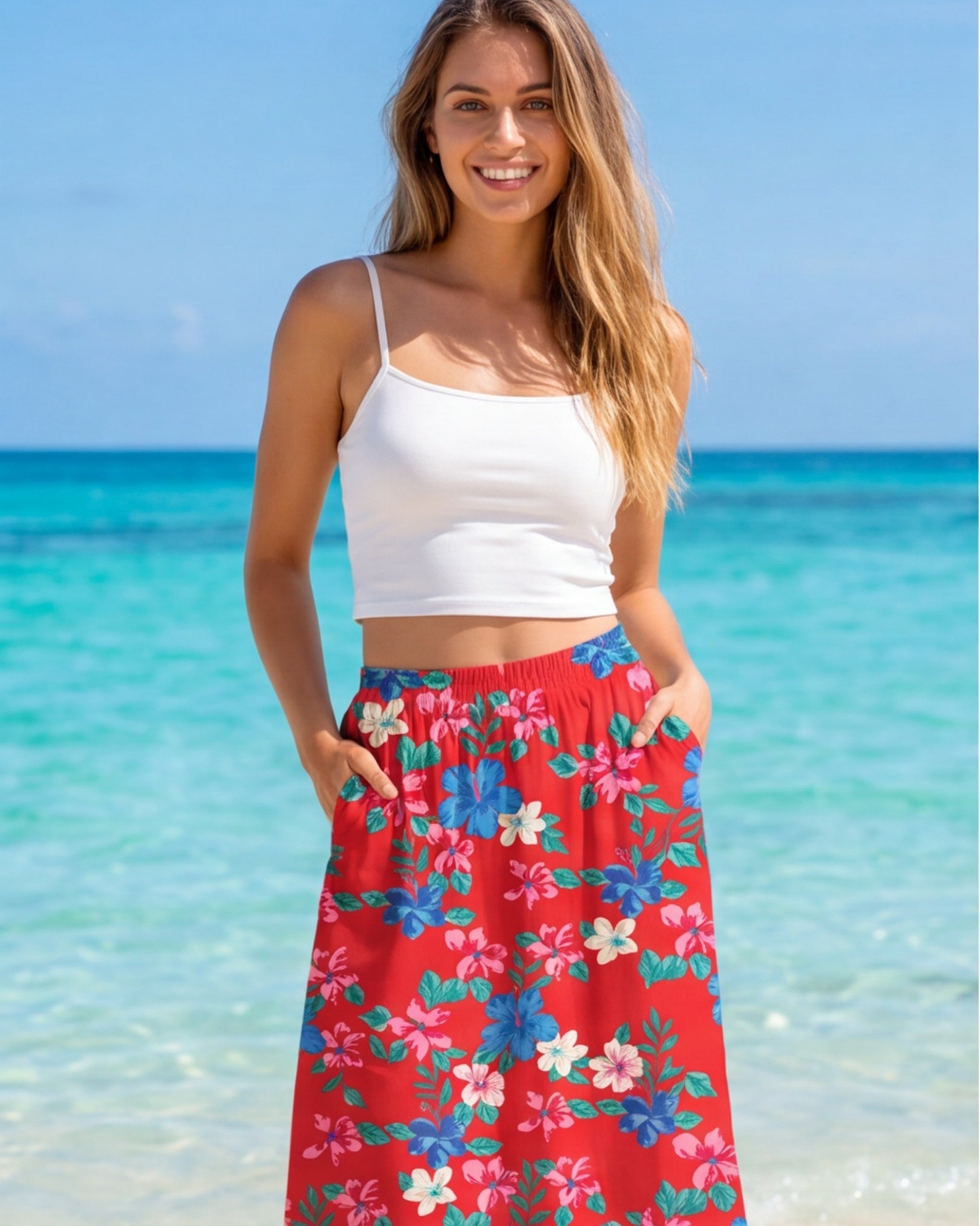 Midi Skirt - Island Florals