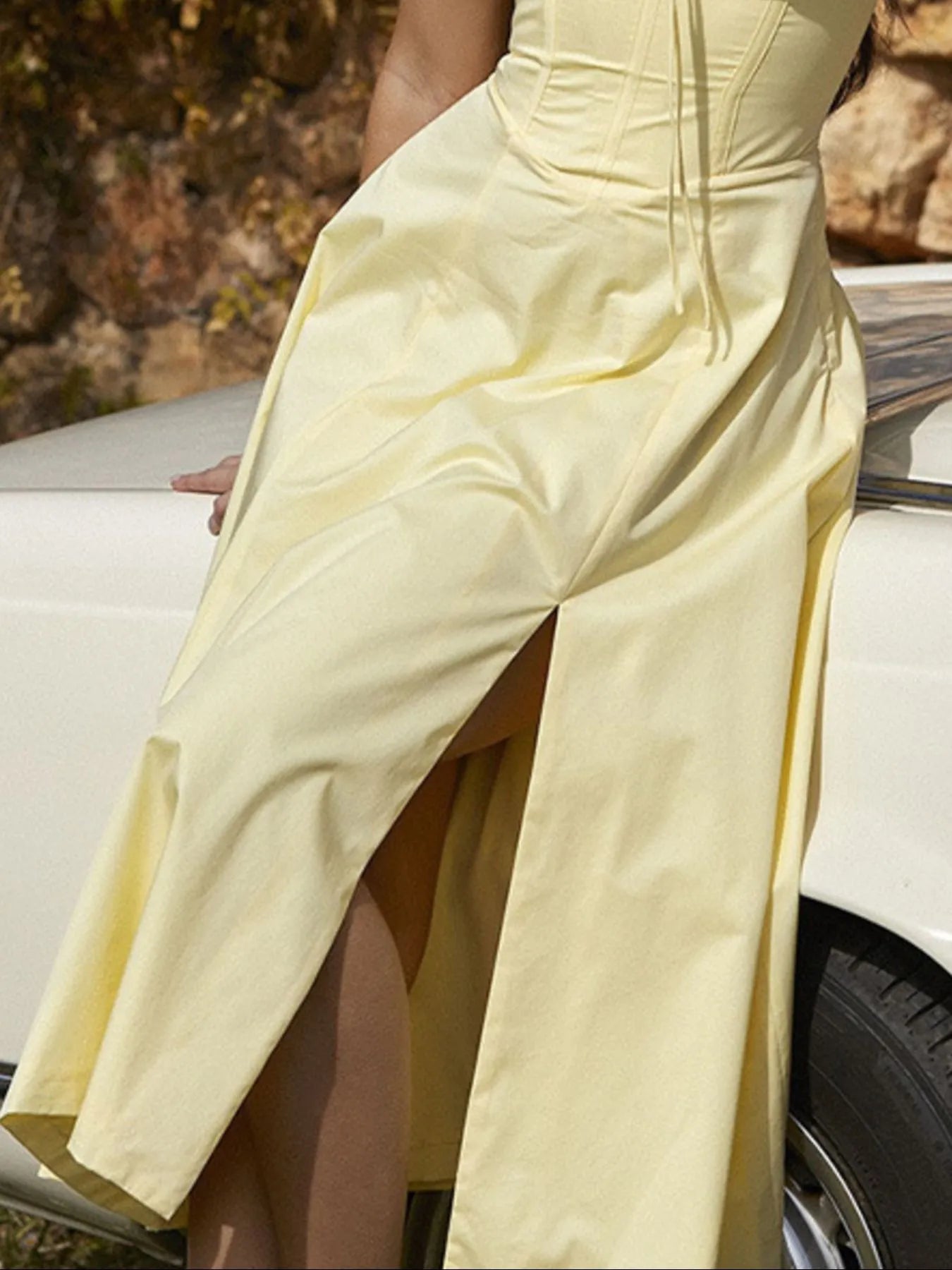 Smocked Back Tie Front Cami Dress - Frill & Ruched.