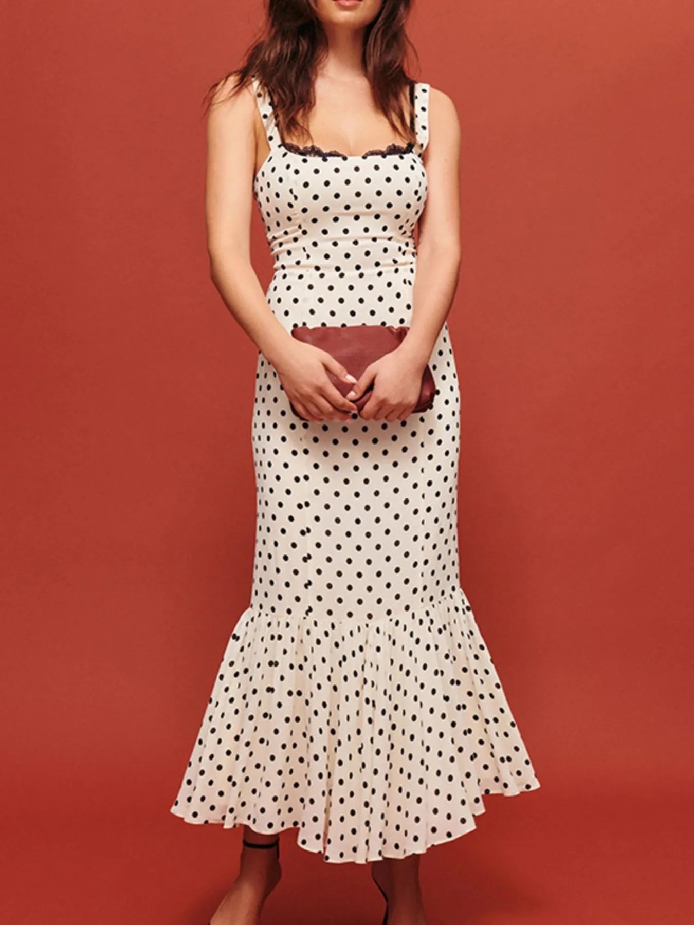 Polka Dot V-Neck Sleeveless Dress - Basic.