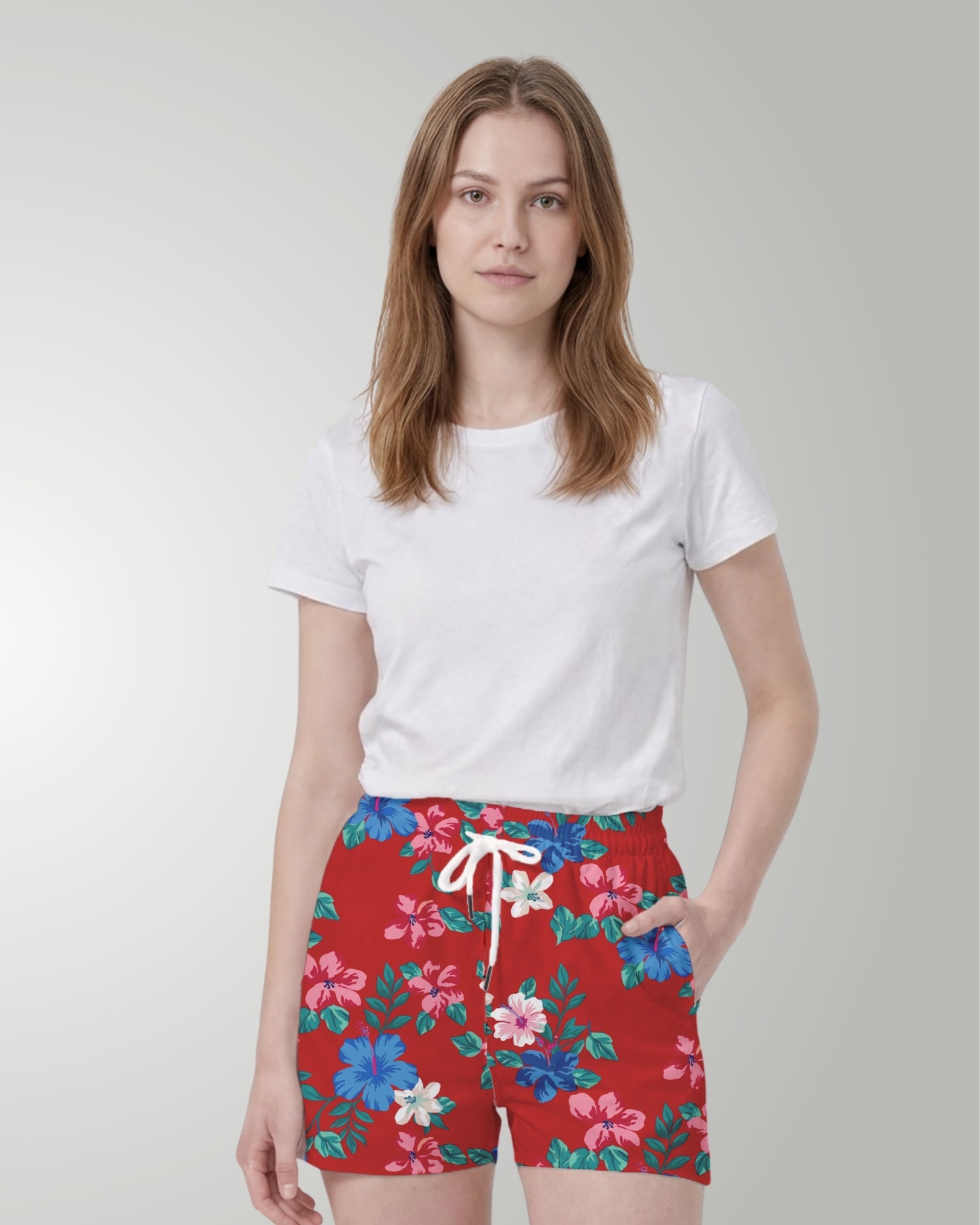 Womens Beach Shorts - Island Florals